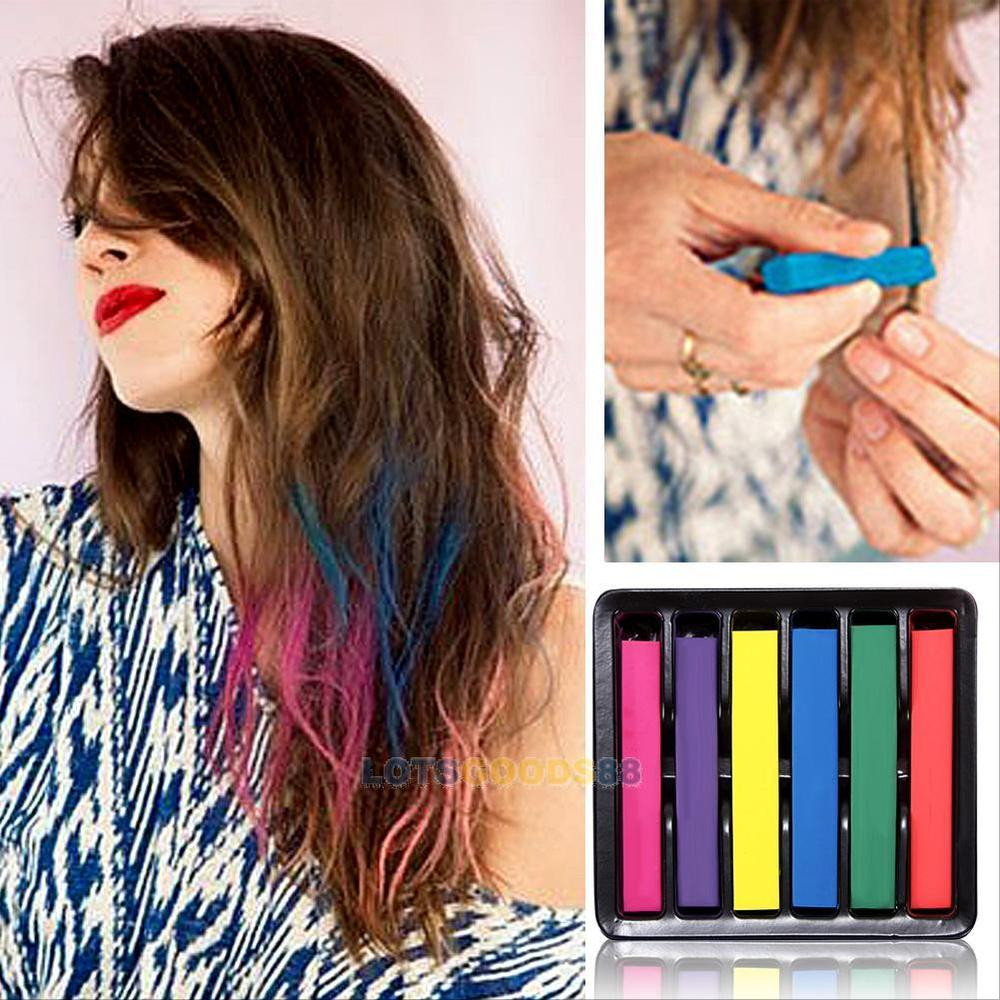 DIY Temporary Hair Dye
 6 Colors Temporary DIY Super Hair Dye Color Chalk Non