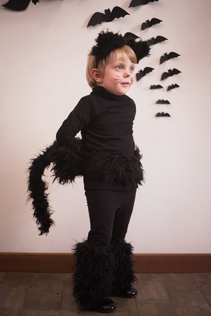 DIY Toddler Cat Costume
 Halloween kids costumes black cat part I