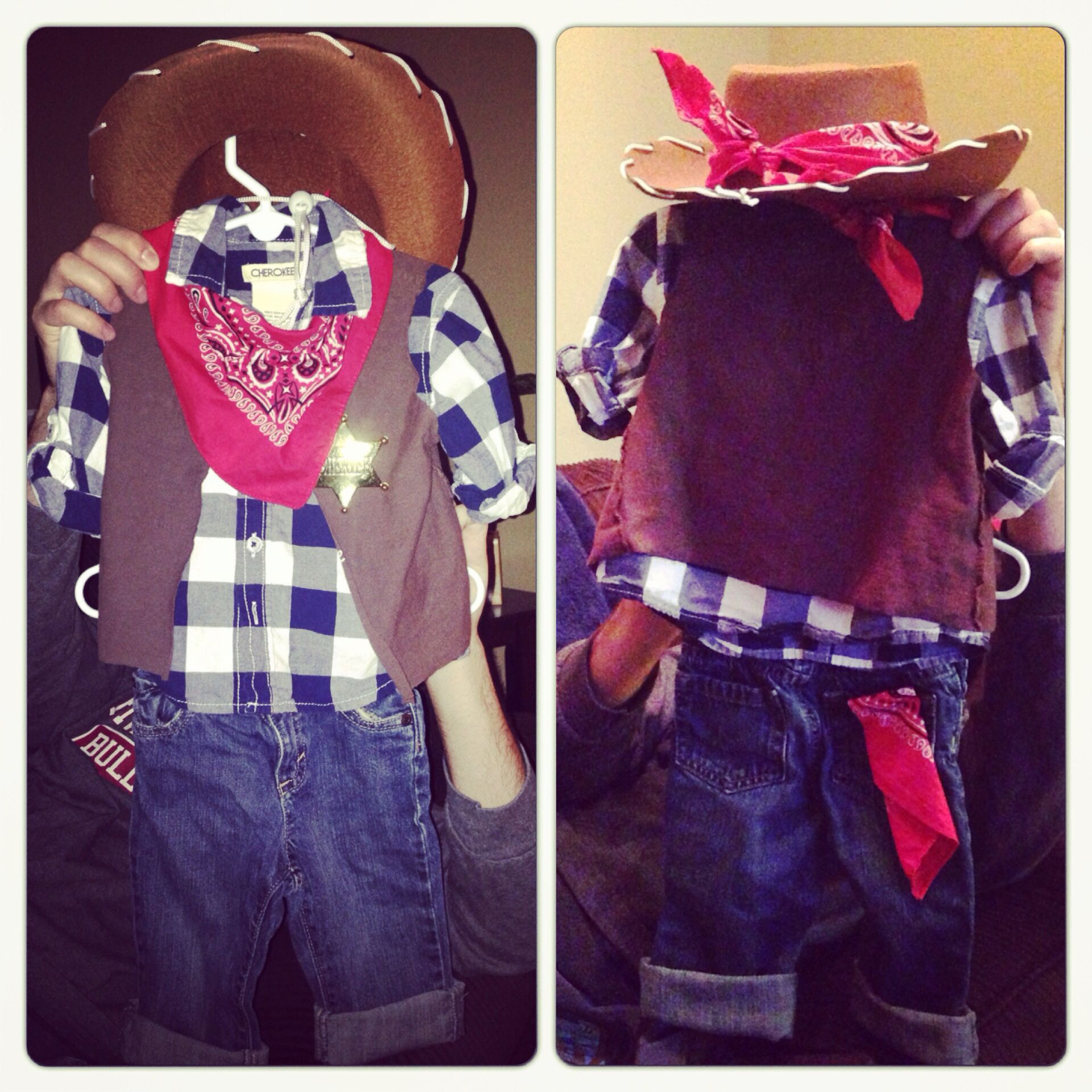 DIY Toddler Cowboy Costume
 Homemade DIY Toddler Cowboy Costume Vest Brown T