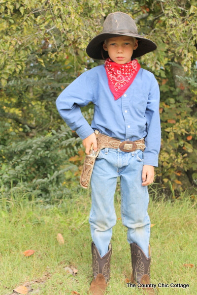 DIY Toddler Cowboy Costume
 Cowboy Halloween Costume from the Thrift Store The