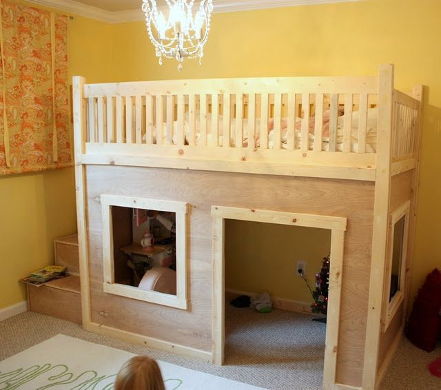 DIY Toddler Loft Bed
 Playhouse loft bed with storage stairs click the links