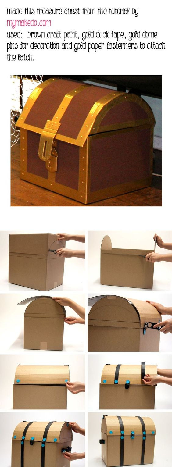DIY Treasure Box
 DIY Cardboard pirate treasure chest ty box