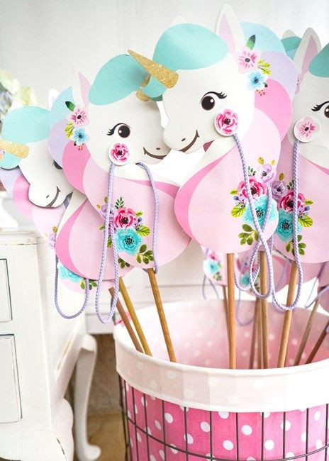 Diy Unicorn Birthday Party Ideas
 DIY Printable Stick Unicorns for a Unicorn Party