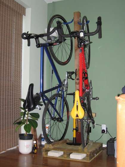 DIY Vertical Bike Rack
 tools DIY wooden bike rack looking for plans