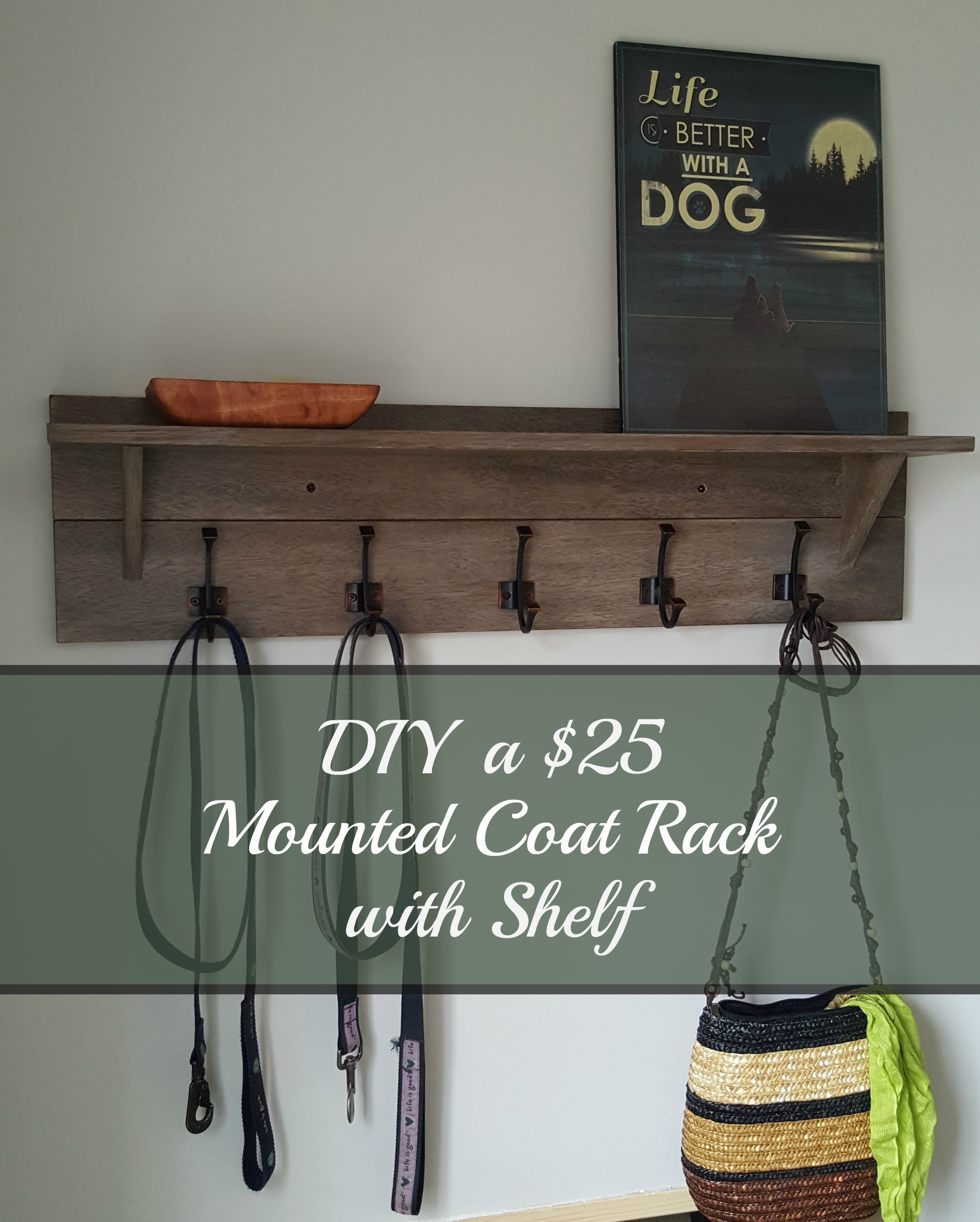 DIY Wall Coat Rack
 Turtles and Tails Wall mounted Coatrack with Shelf DIY