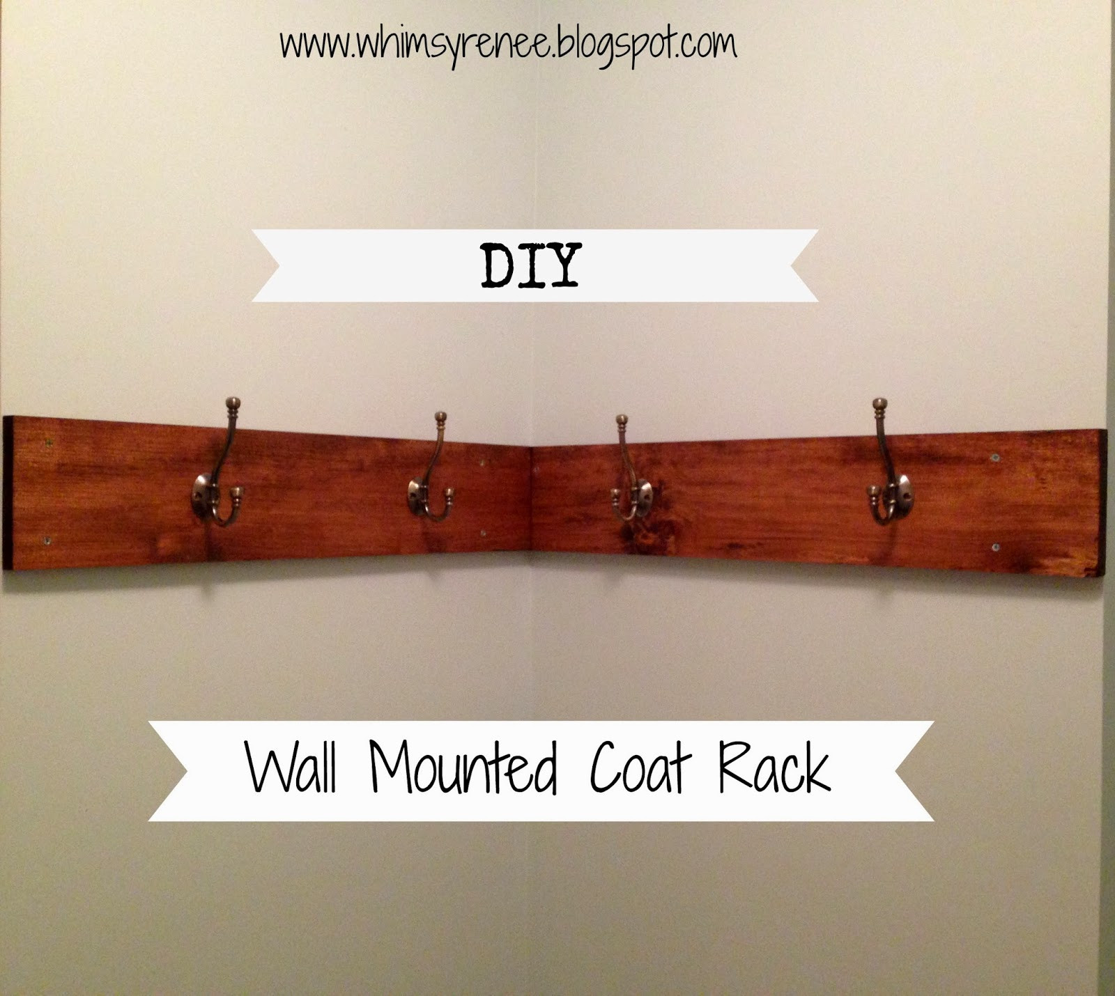 DIY Wall Coat Rack
 Whimsy Renee DIY Wall Mounted Coat Rack