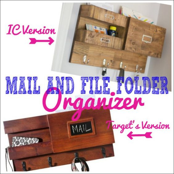 DIY Wall File Organizer
 Wall Mail Organizer with Space for Keys Files and Bills