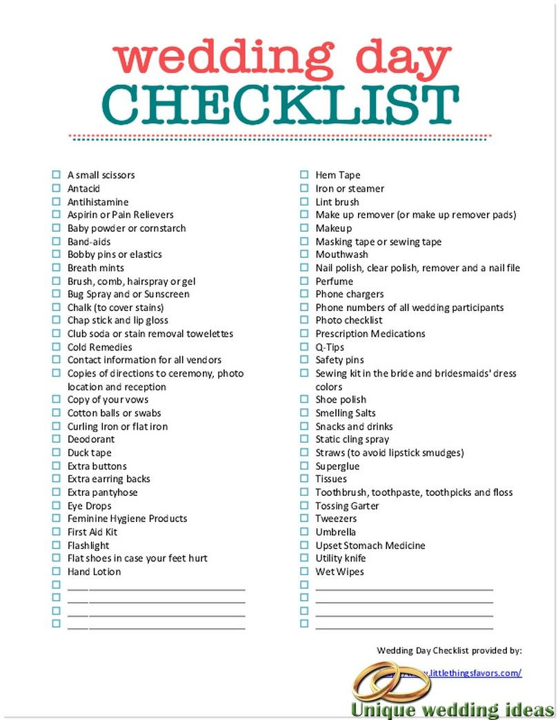 DIY Wedding Checklist
 Wedding graphy Checklist Best wedding planning