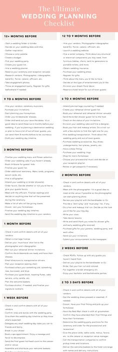 DIY Wedding Checklist
 Printable Wedding Planning Checklist for DIY Brides