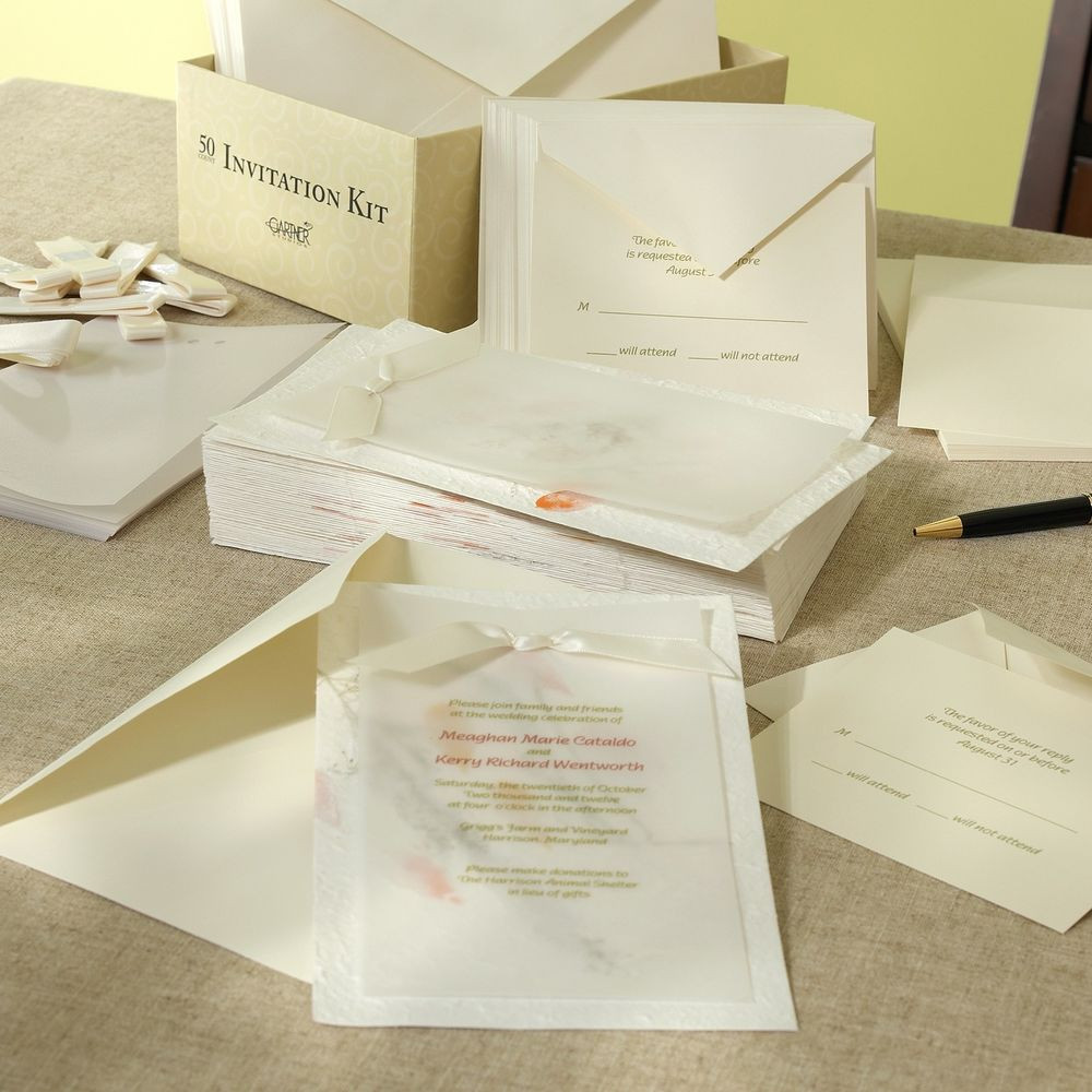 DIY Wedding Invitations Kits
 Ivory Natural Beauty Handmade Paper DIY Invitation Kit
