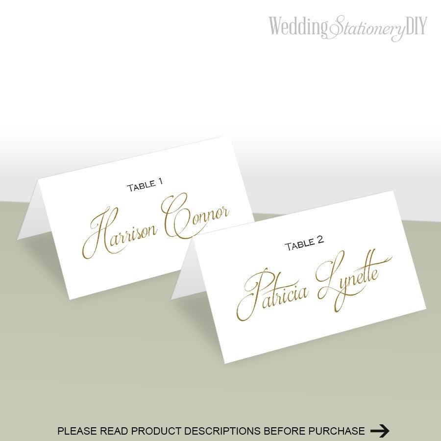DIY Wedding Place Cards
 Simple elegance place card template Place cards wedding DIY