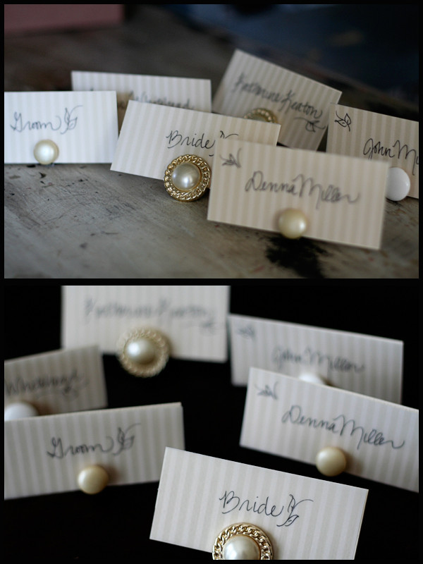 DIY Wedding Place Cards
 DIY clip on earring Place Card Holders