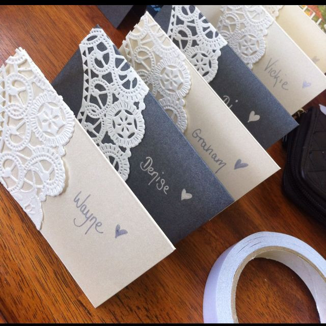 DIY Wedding Place Cards
 25 best ideas about Paper doilies wedding on Pinterest