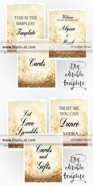DIY Wedding Signs Templates
 1000 ideas about Gold Glitter Background on Pinterest