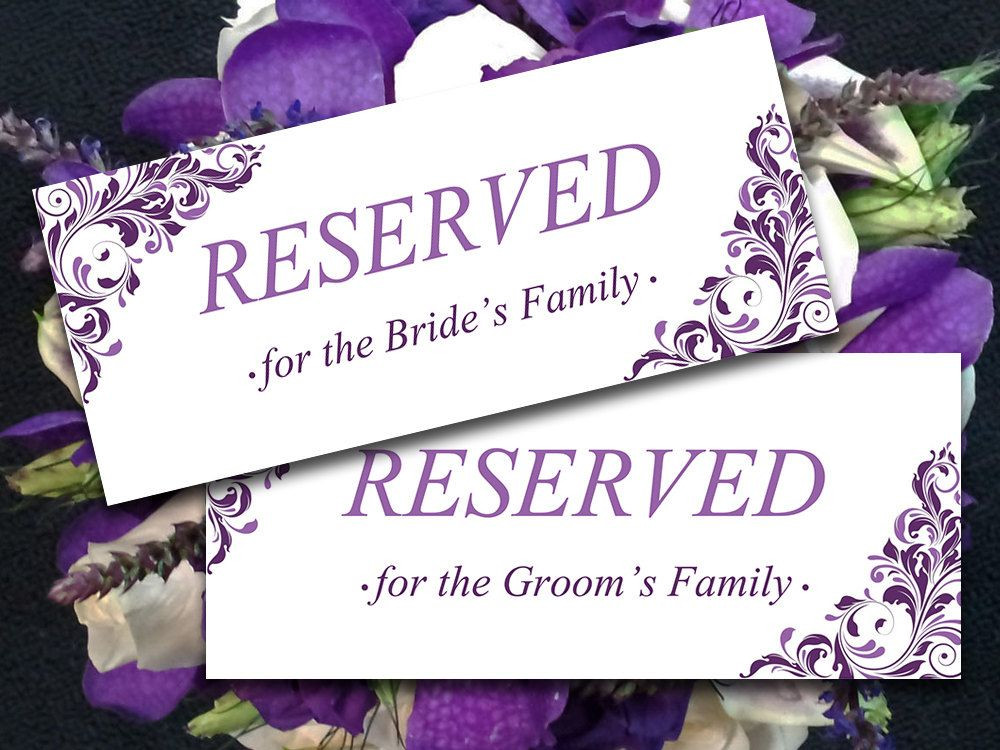 DIY Wedding Signs Templates
 Printable Wedding Reserved Card Template Instant