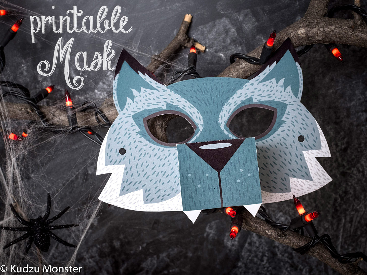 DIY Wolf Mask
 Printable Halloween Werewolf Mask for kids DIY Halloween