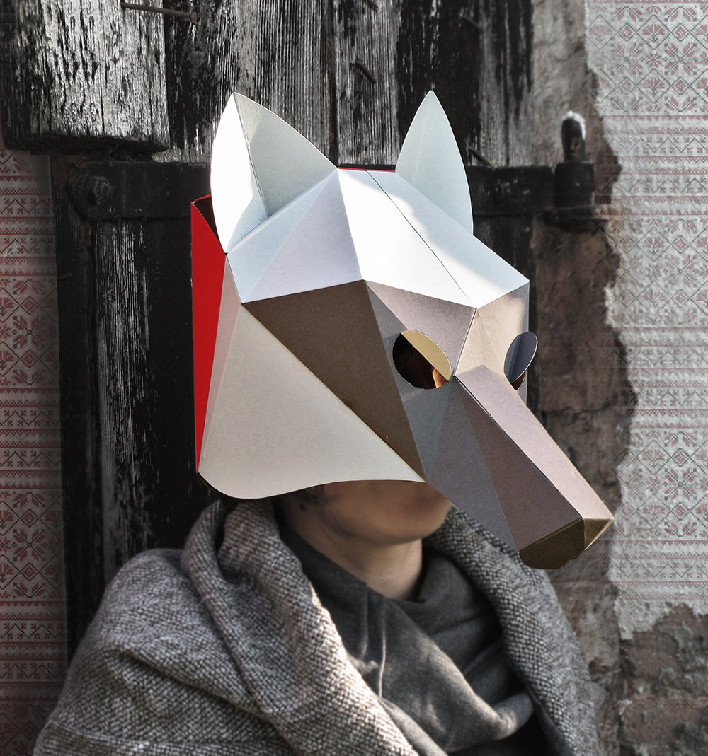 DIY Wolf Mask
 Wolf mask DIY Halloween Costume Paper creation PDF pattern