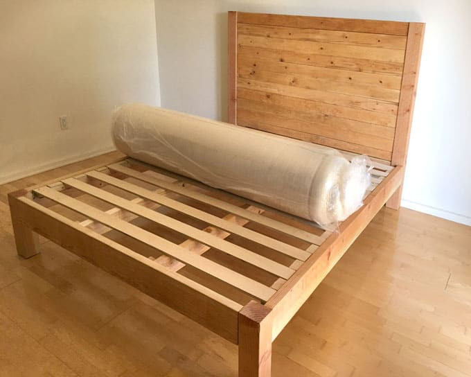 DIY Wood Beds
 DIY Bed Frame and Wood Headboard A Piece Rainbow