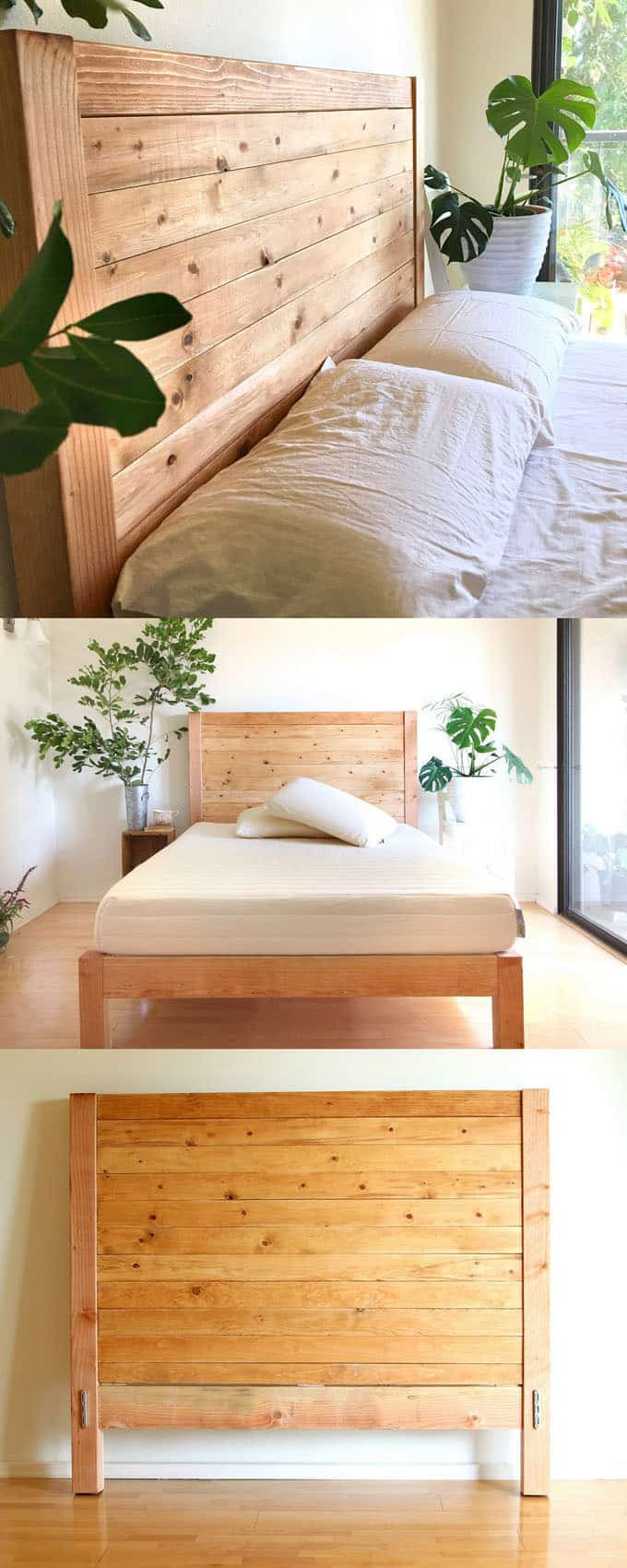 DIY Wood Beds
 Easy and Beautiful Wood DIY Headboard A Piece Rainbow