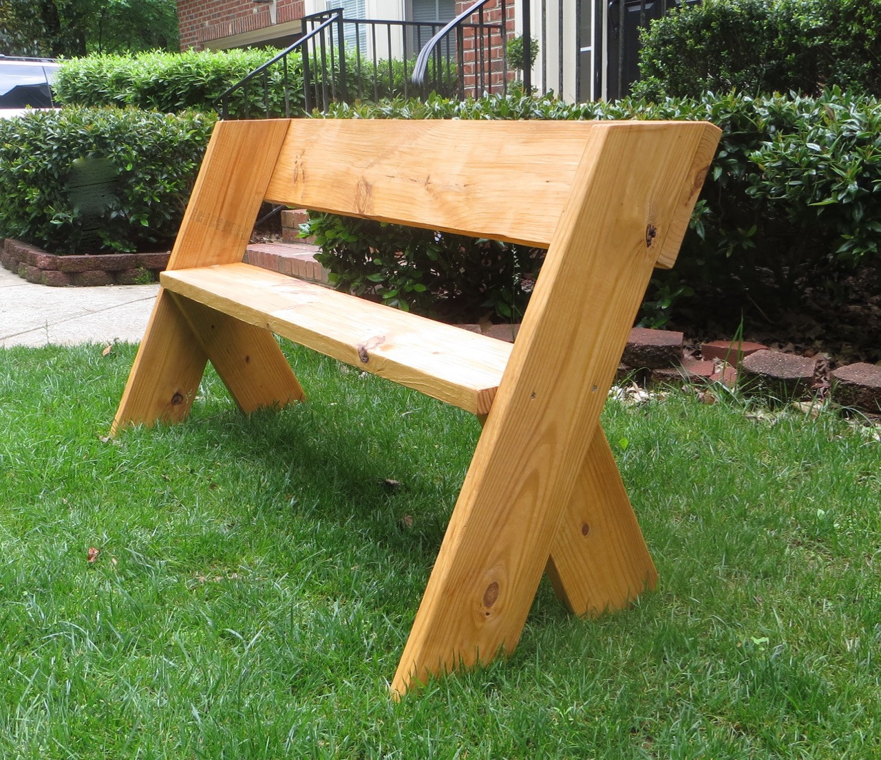 DIY Wood Bench
 The Project Lady DIY Tutorial $16 Simple Outdoor Wood Bench