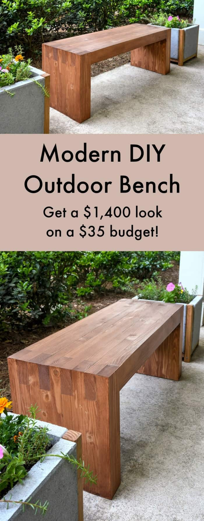 DIY Wood Bench
 Williams Sonoma inspired DIY outdoor bench diycandy