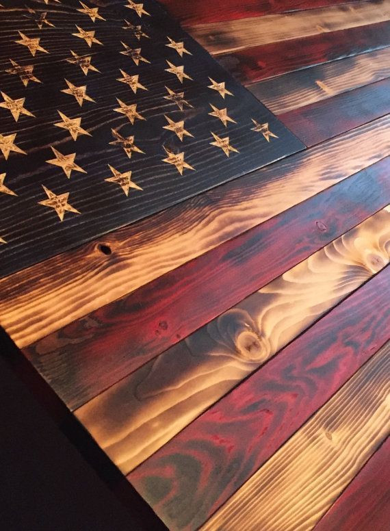 DIY Wood Burned American Flag
 Old Glory Battlefield Flag Wooden American Flag Sign