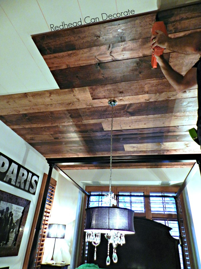 DIY Wood Ceiling
 DIY Wood Planked Ceiling Redhead Can Decorate