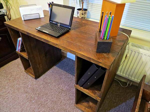 DIY Wood Computer Desk
 DIY Pallet puter Desk with Storage