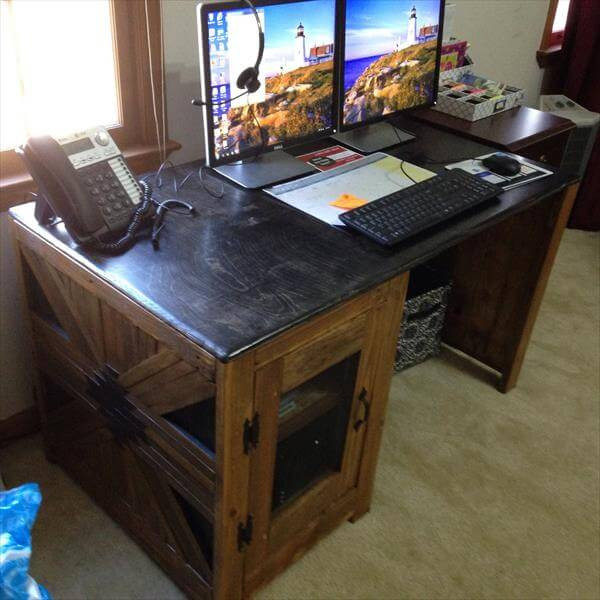 DIY Wood Computer Desk
 DIY Reclaimed Pallet puter Desk