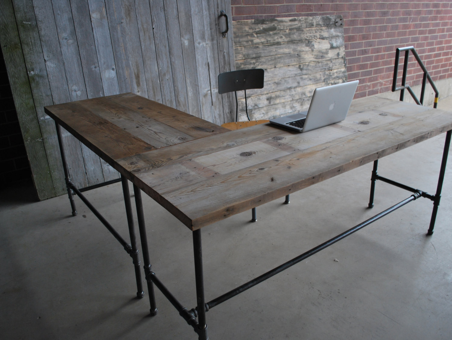 DIY Wood Desks
 L shape modern rustic desk made of reclaimed wood Choose your