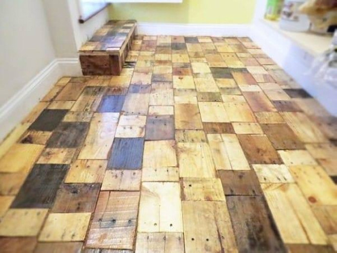 DIY Wood Floor
 DIY Recycled Pallet Wood Flooring