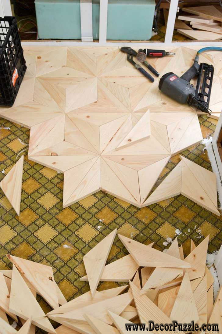 DIY Wood Floor
 Unique and Creative flooring ideas options to inspire