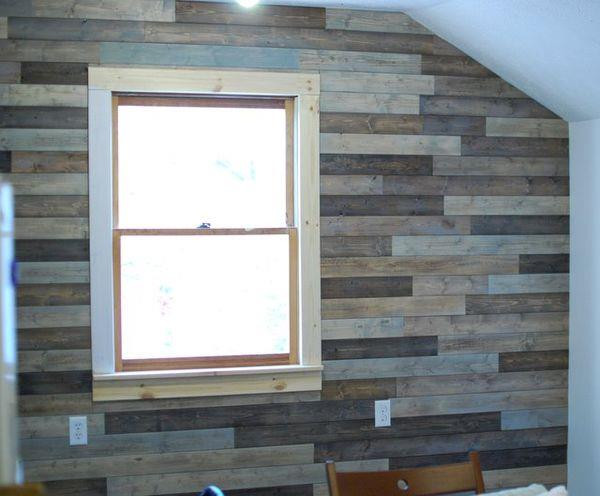 DIY Wood Panel Wall
 Picture DIY attic wall pallet decor