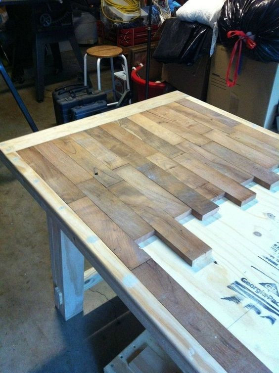 DIY Wood Table Top Ideas
 DIY wood plank kitchen table picture step by step