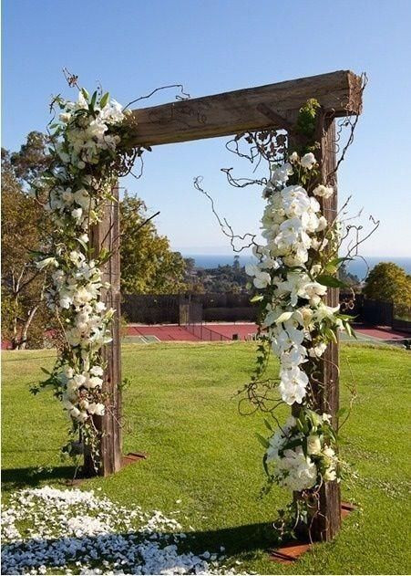 DIY Wood Wedding Arch
 Easy diy wooden white flowers arch for 2014 wedding
