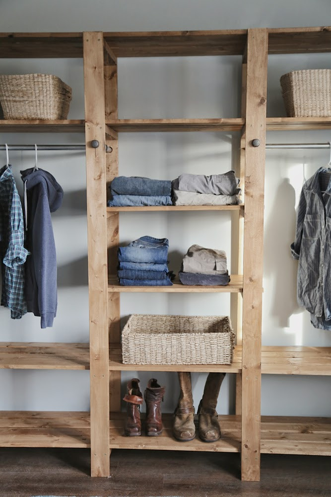 DIY Wooden Closet Organizer
 DIY Industrial Style Wood Slat Closet System with