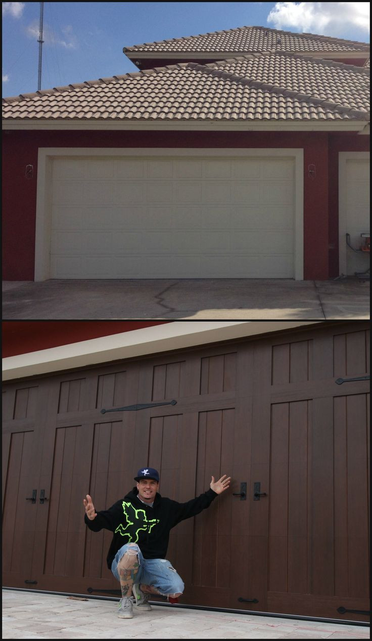 DIY Wooden Garage Door
 171 best Before and After Exterior Makeovers images on