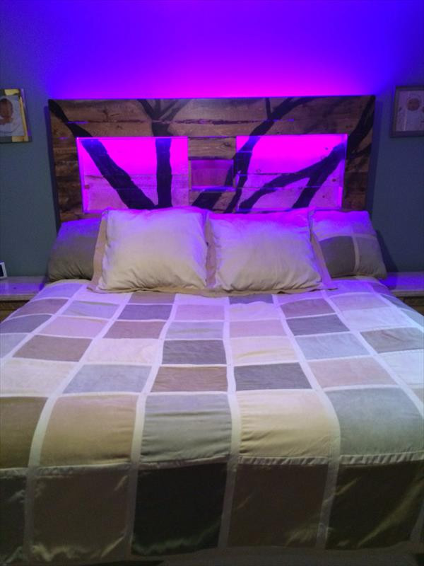 DIY Wooden Headboard With Lights
 Why a bed when you can use pallets to make one Here
