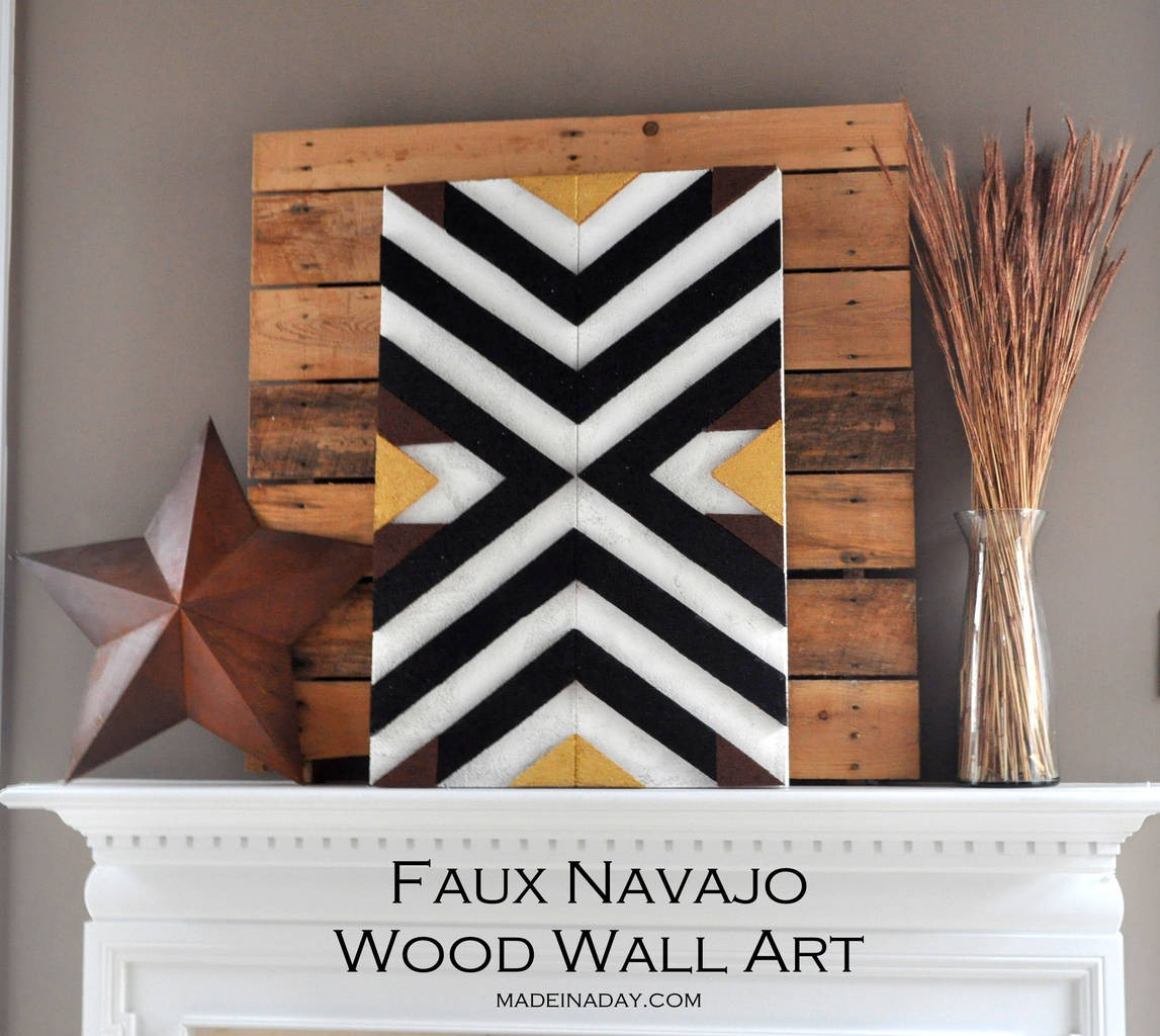DIY Wooden Wall Art
 DIY Navajo Patterned Wall Art