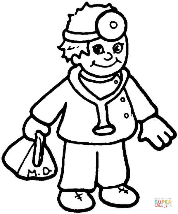 Doctor Coloring Pages
 Kid is a doctor coloring page