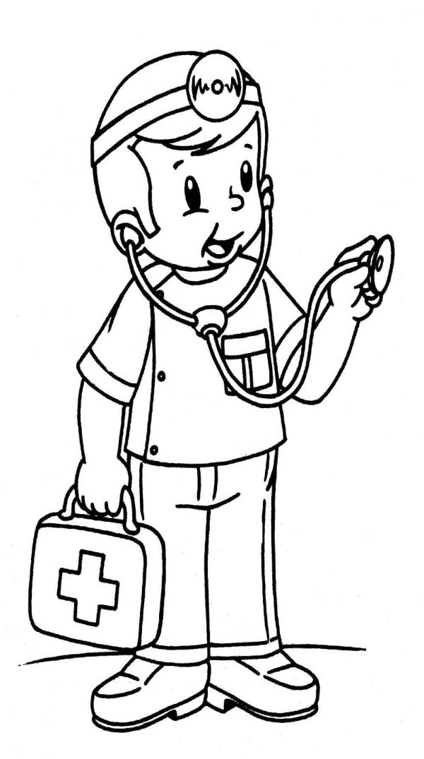 Doctor Coloring Pages
 Theme doctor coloring pages Juf Milou