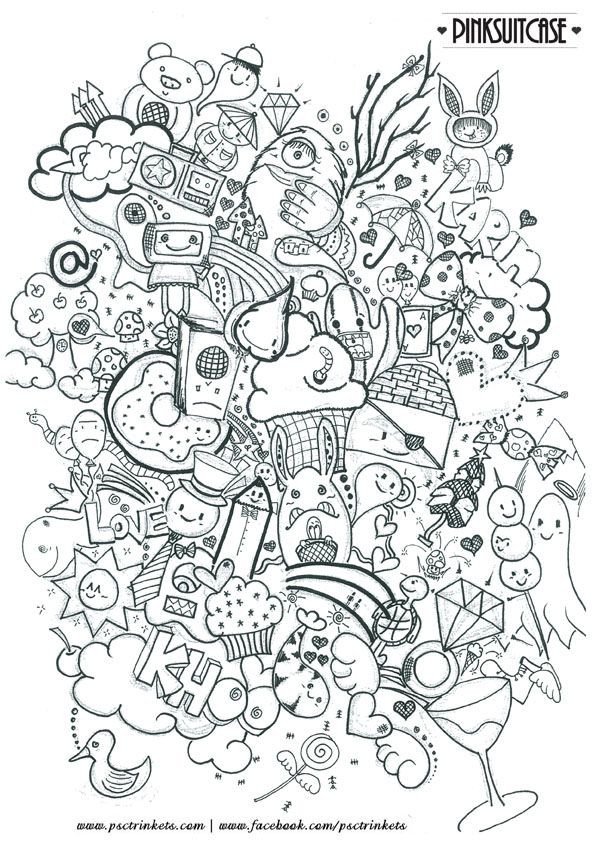Doodles For Teenage Boys Coloring Pages
 Abstract Doodle Zentangle Coloring pages colouring adult