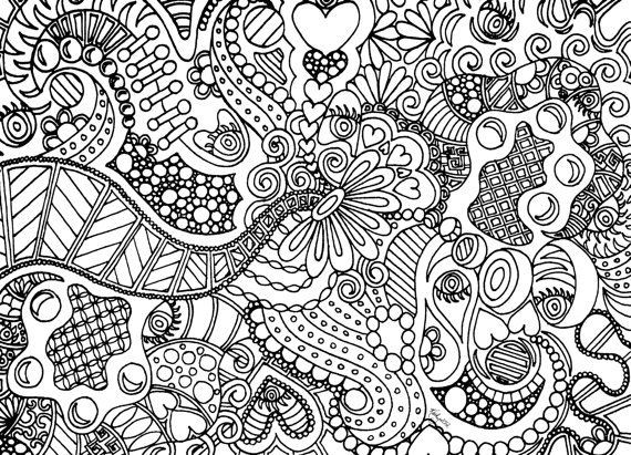 Doodles For Teenage Boys Coloring Pages
 Instant Download Coloring Page Hand Drawn Zentangle