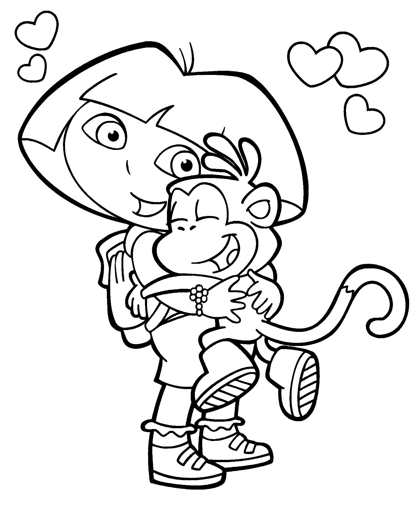 Dora Printable Coloring Pages
 free Dora pictures to print and color