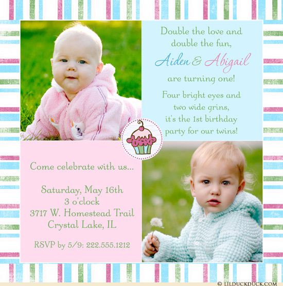 Double Birthday Invitations
 48 best images about Cute Twin Birthday Invitations on