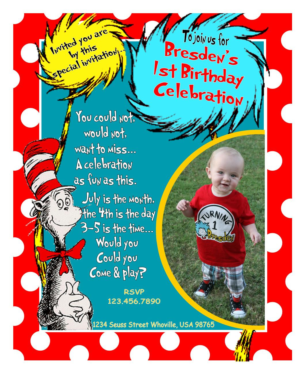 Dr Seuss Invitations Birthday
 Modern Mommy MustHaves Our Dr Seuss 1st Birthday Party