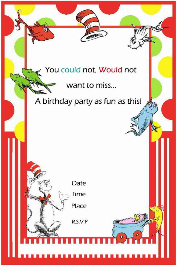 Dr Seuss Invitations Birthday
 FREE Printable dr seuss first birthday invitations – FREE