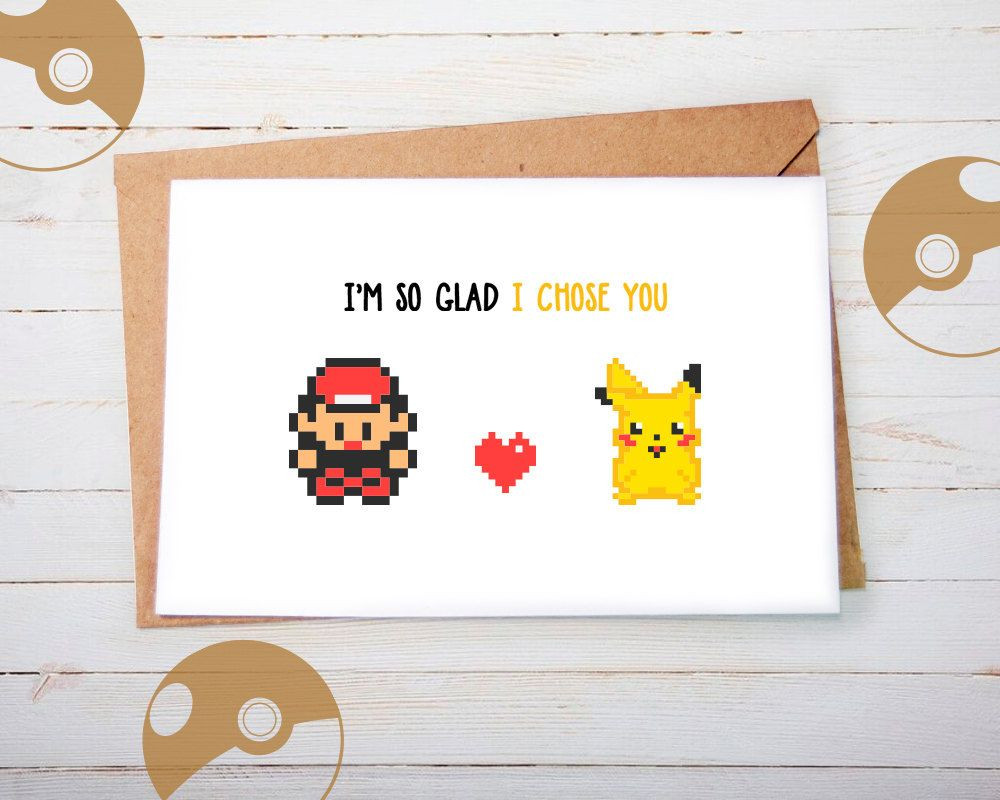 Dragon Ball Z Gift Ideas For Boyfriend
 Cute Pokemon Greeting Card Pikachu Ash Valentines Card