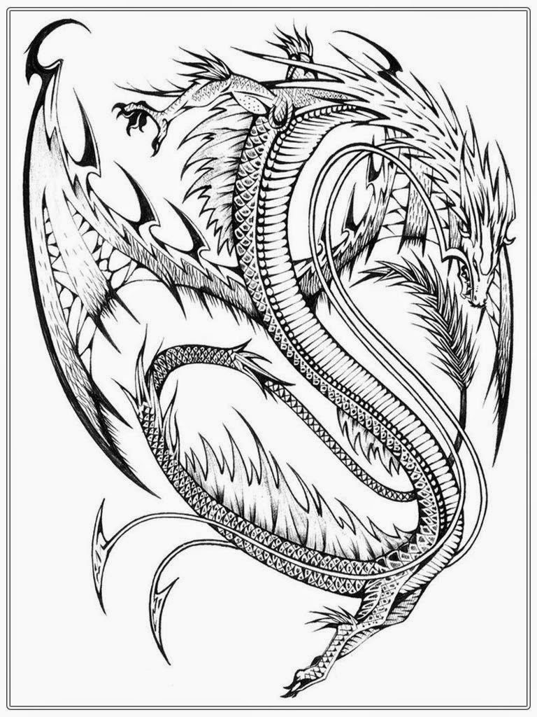 Dragon Coloring Pages For Adults Printable
 Chinese Dragon Adult Coloring Pages