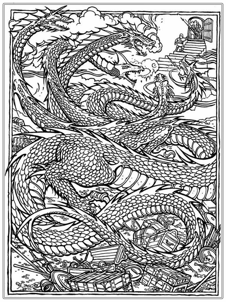 Dragon Coloring Pages For Adults Printable
 Chinese Dragon Adult Coloring Pages